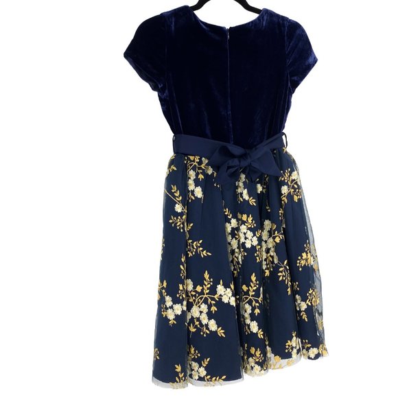 JOHN LEWIS & PARTNERS Heirloom Collection Girls' Velvet Embroidered Dress - Picture 9 of 16